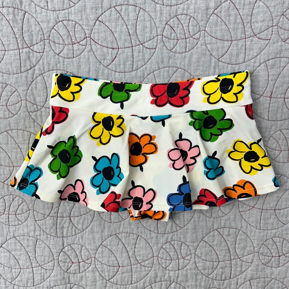 Hanna Andersson Swim Skirt White Floral Bold‎ Multi-Color / Girls 12